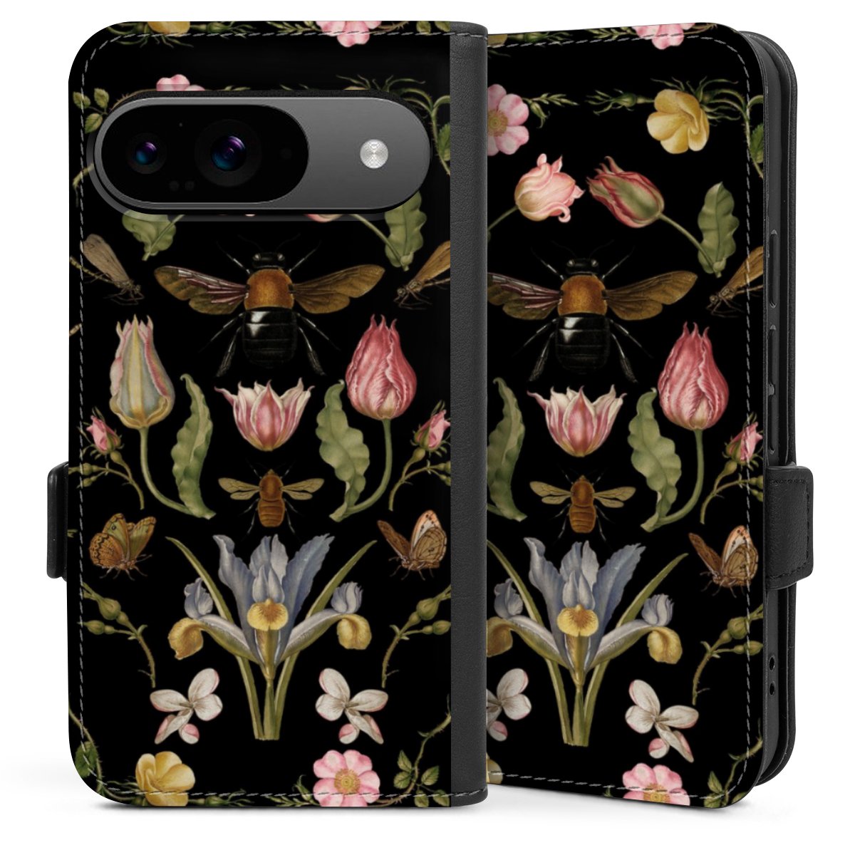 Wildblumen und Biene Schwarz