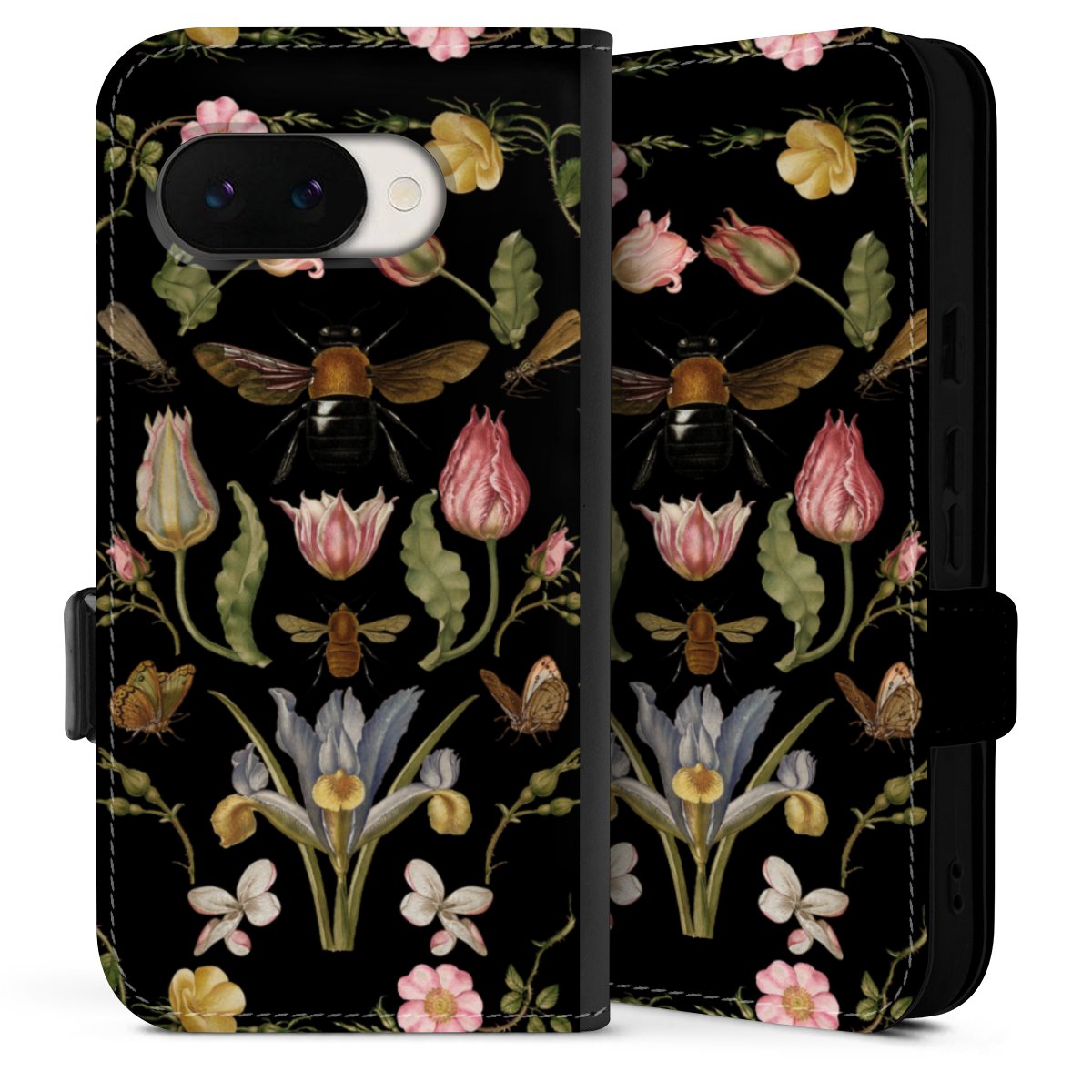 Veldbloemen en Bijen Zwart