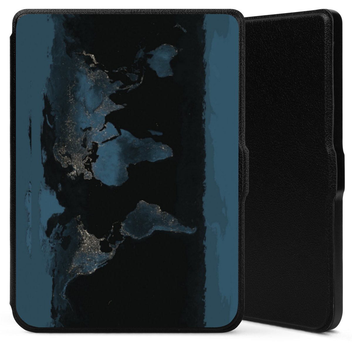 Mappa del mondo con luce notturna