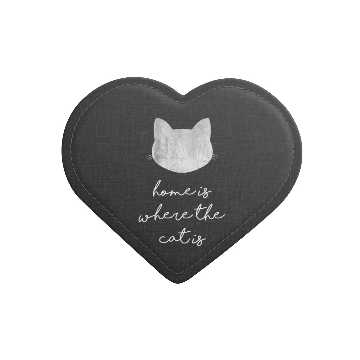 Home Is Where The Cat Is - Bianco su nero