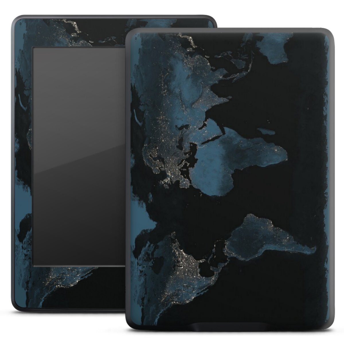 Mappa del mondo con luce notturna