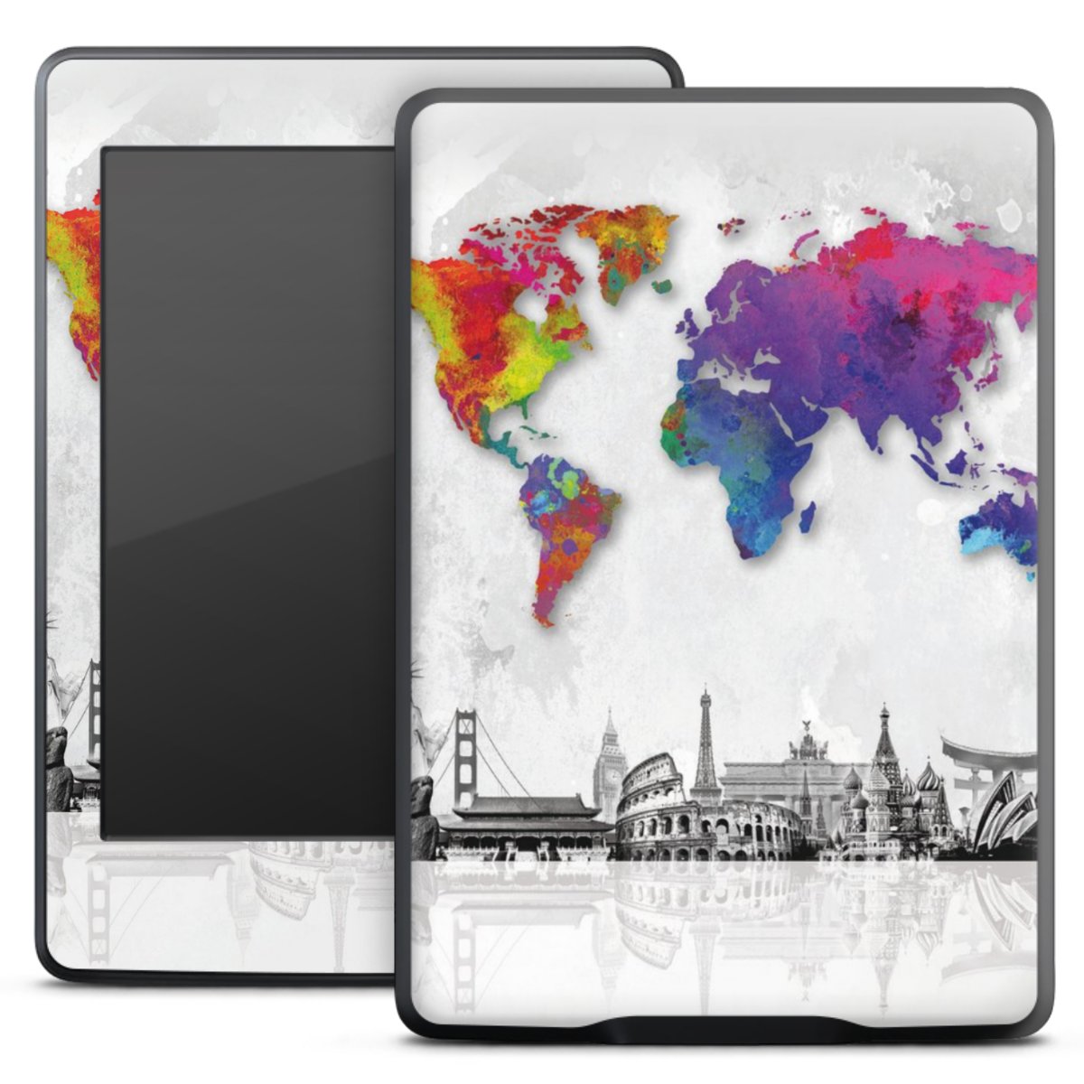 Mappa del mondo con skyline