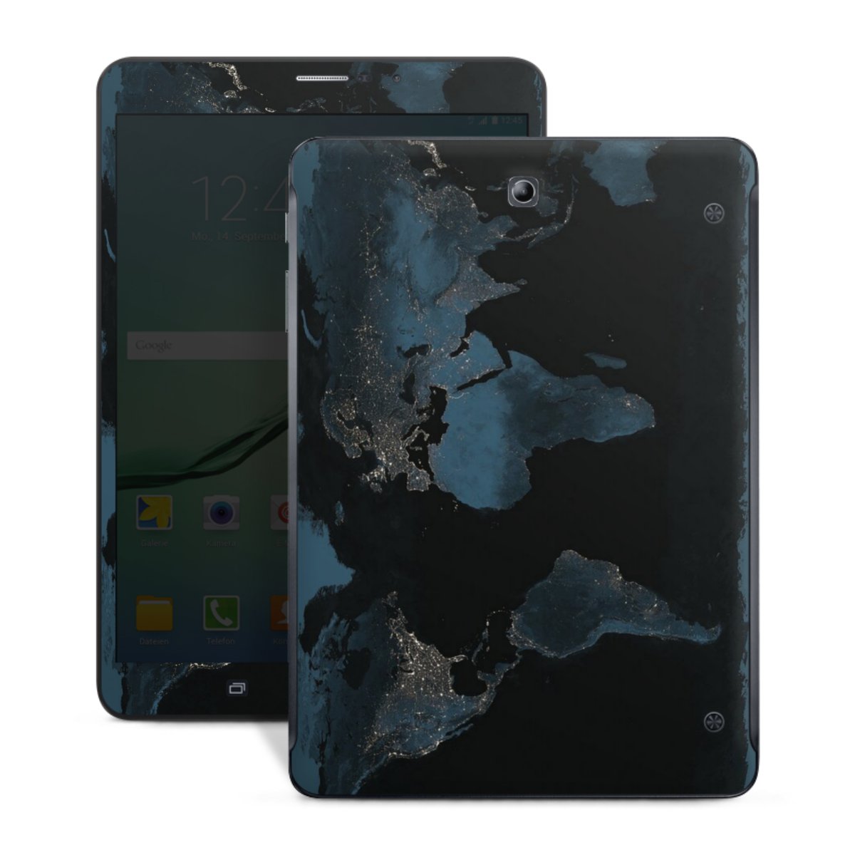 Mappa del mondo con luce notturna