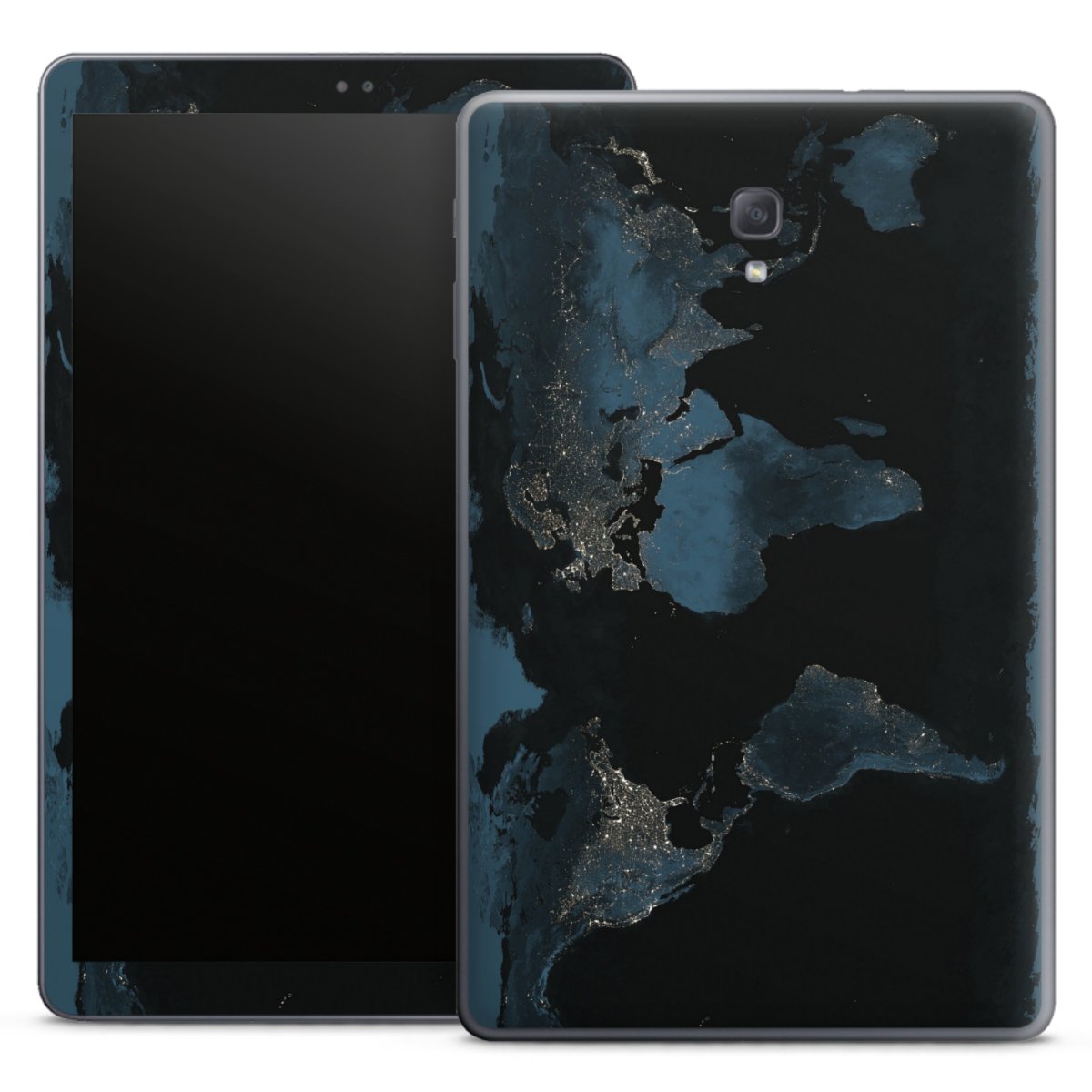 Mappa del mondo con luce notturna