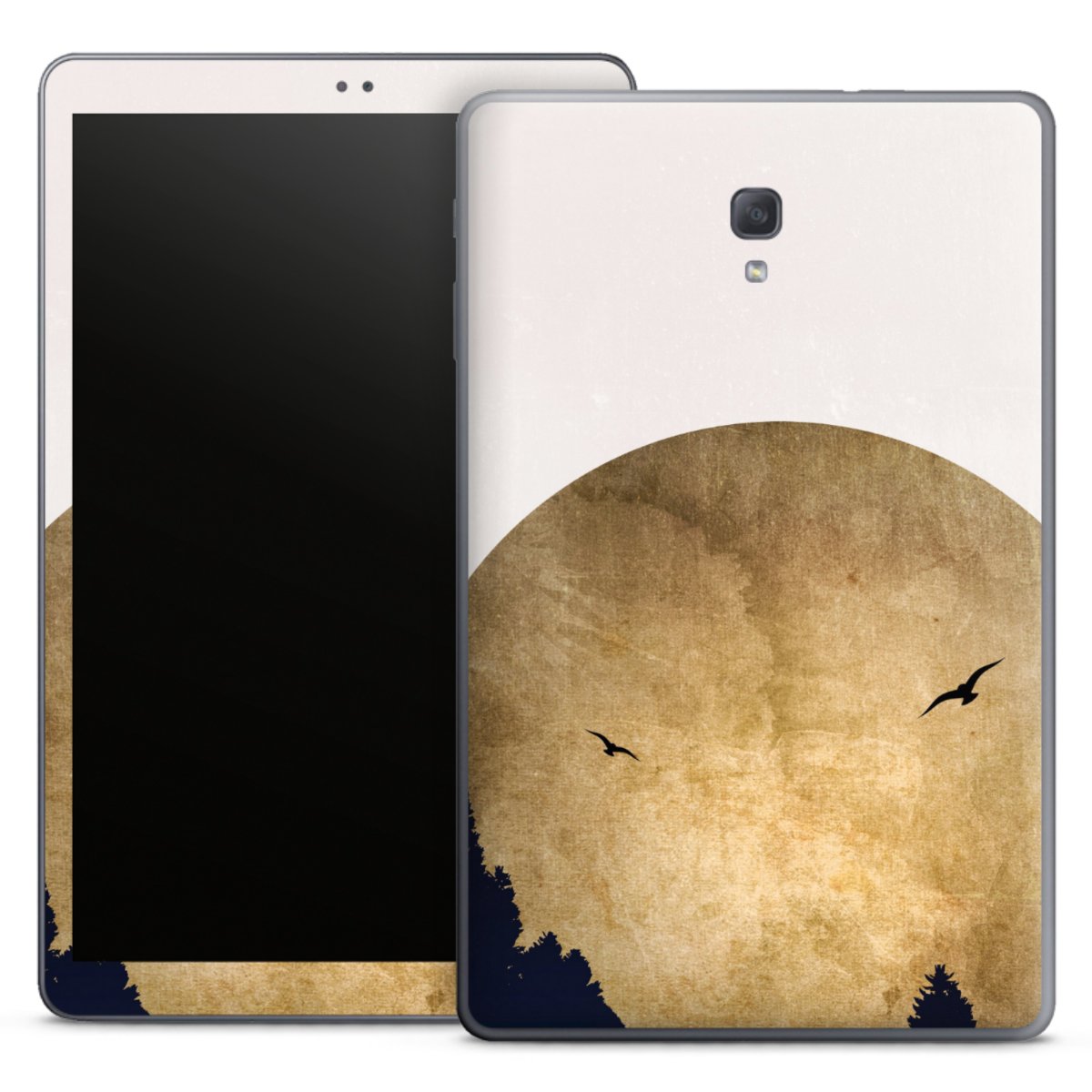 Deux oiseaux et la lune