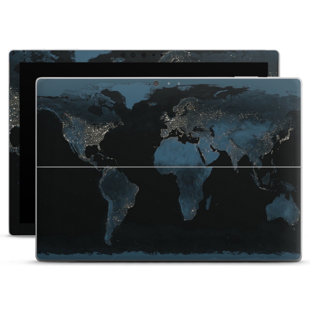 Mappa del mondo con luce notturna