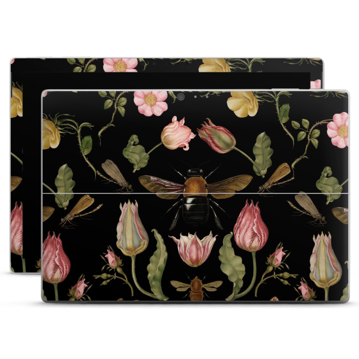 Wildblumen und Biene Schwarz