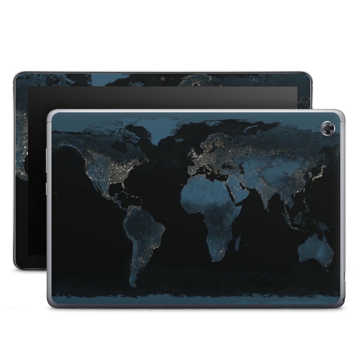Mappa del mondo con luce notturna