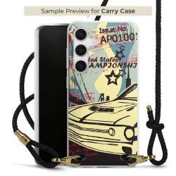 Carry Case Transparent Leder schwarz/gold