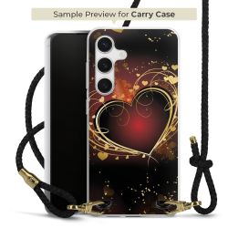 Carry Case Transparent Leder schwarz/gold