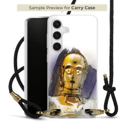 Carry Case Transparent Leder schwarz/gold