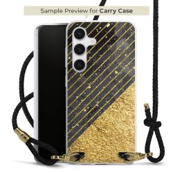 Carry Case Transparent Leder schwarz/gold