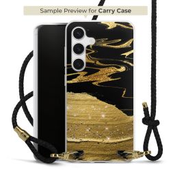 Carry Case Transparent Leder schwarz/gold