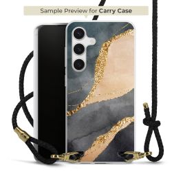 Carry Case Transparent Leder schwarz/gold