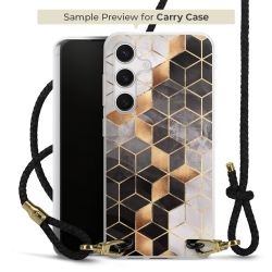 Carry Case Transparent Leder schwarz/gold