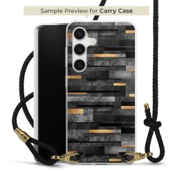 Carry Case Transparent Leder schwarz/gold