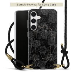 Carry Case Transparent Leder schwarz/gold