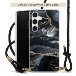 Carry Case Transparent Leder schwarz/gold