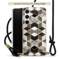 Carry Case Transparent Leder schwarz/gold