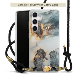 Carry Case Transparent Leder schwarz/gold