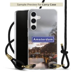 Carry Case Transparent Leder schwarz/gold