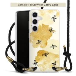 Carry Case Transparent Leder schwarz/gold