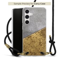 Carry Case Transparent Leder schwarz/gold