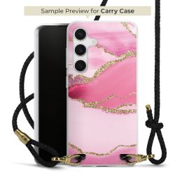 Carry Case Transparent Leder schwarz/gold