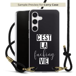 Carry Case Transparent Leder schwarz/gold