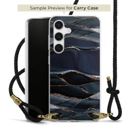 Carry Case Transparent Leder schwarz/gold