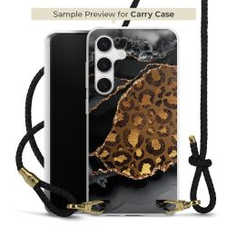 Carry Case Transparent Leder schwarz/gold