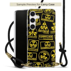 Carry Case Transparent Leder schwarz/gold