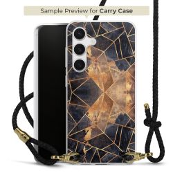 Carry Case Transparent Leder schwarz/gold