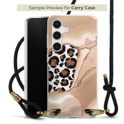 Carry Case Transparent Leder schwarz/gold