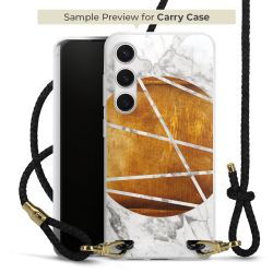 Carry Case Transparent Leder schwarz/gold