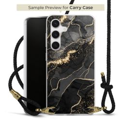 Carry Case Transparent Leder schwarz/gold