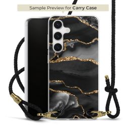 Carry Case Transparent Leder schwarz/gold