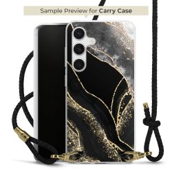 Carry Case Transparent Leder schwarz/gold