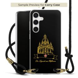 Carry Case Transparent Leder schwarz/gold