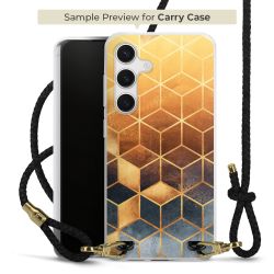 Carry Case Transparent Leder schwarz/gold