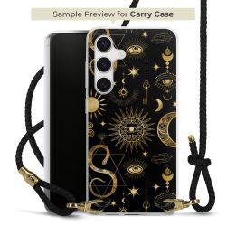 Carry Case Transparent Leder schwarz/gold