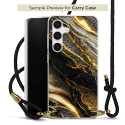 Carry Case Transparent Leder schwarz/gold