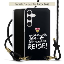 Carry Case Transparent Leder schwarz/gold