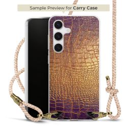 Carry Case Transparent Leder puder/gold