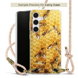 Carry Case Transparent Leder puder/gold