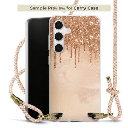 Carry Case Transparent Leder puder/gold