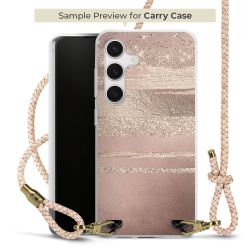 Carry Case Transparent Leder puder/gold