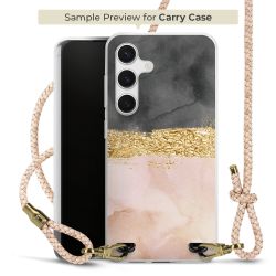 Carry Case Transparent Leder puder/gold