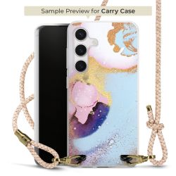 Carry Case Transparent Leder puder/gold