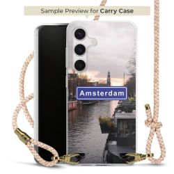 Carry Case Transparent Leder puder/gold